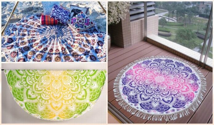 Mandala Round Beach Towels