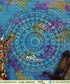 Blue Flower Hippie Mandala Tapestry