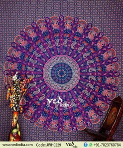 Blue Mandala Tapestry Bedspread