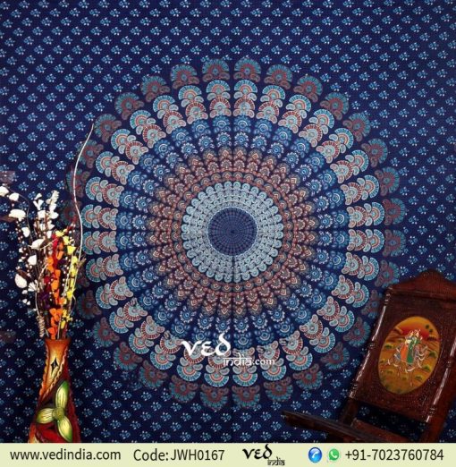 Blue Bohemian Hippie Tapestry