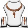 Exquisite Fashion Necklace Set With Earrings in Clear Stones-0