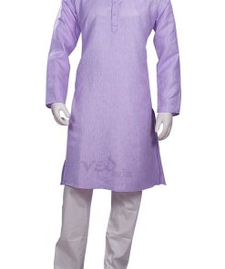 Light Purple Causal Indian Cotton Kurta Pajama Set for Men-0