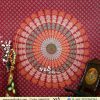 Maroon Mandala Peacock Tapestry