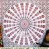 Pink White Mandala Beach Tapestry