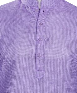 Light Purple Causal Indian Cotton Kurta Pajama Set for Men-2497