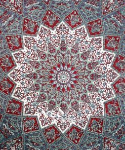 Mandala Tapestry Maroon and Grey Print