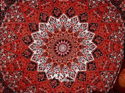 Star Tapestry for Home in Red and Black
