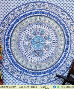 Designer White Green Indian Tapestry