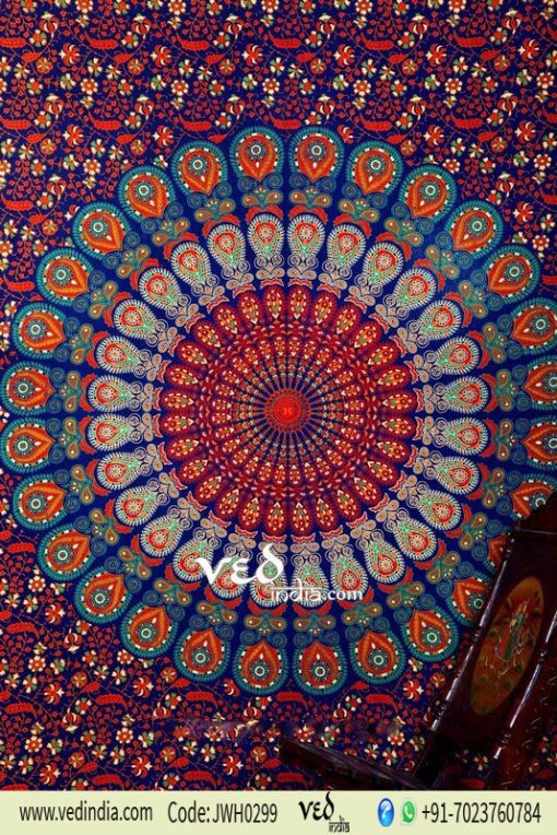 Blue Hippie Mandala Boho Tapestry