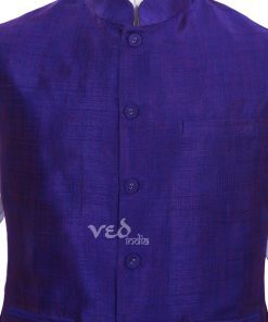 Designer Blue Linen Indian Nehru Ethnic Jacket for Men-2465