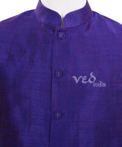 Designer Blue Linen Indian Nehru Ethnic Jacket for Men-2463