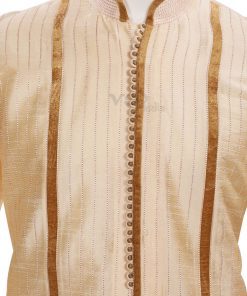 Golden Yellow Men’s Cotton Kurta Pajama Set for Formal Wear-2541