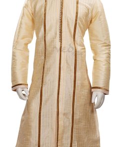 Golden Yellow Men’s Cotton Kurta Pajama Set for Formal Wear-0