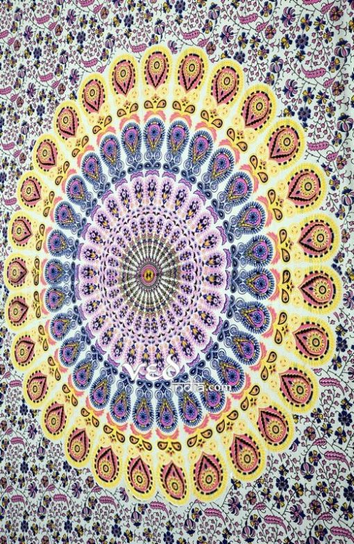 Yellow Psychedelic Boho Tapestry