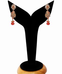 Orange Polki Earrings Latest Design From India for Women-0