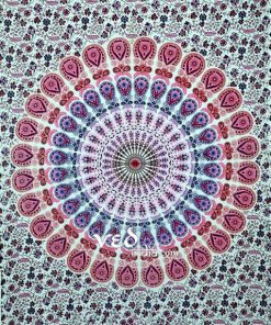 Pink Mandala Tapestry Throw