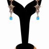 Buy Online Exclusive Turquoise and White Polki Earrings for Weddings-0