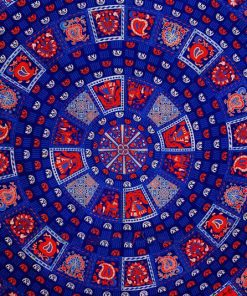 Psychedelic Round Mandala Tapestry Bedding Queen in Blue Print-3800