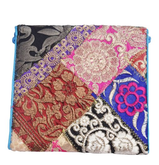 Colorful Ethnic Clutch Bag with Attractive Sling and Old Zari Work -2353