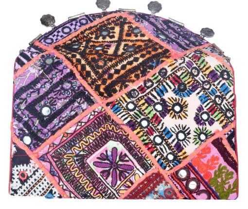 Buy Multicolored Patchwork Mirror Indian Clutch Bag for Parties-2411