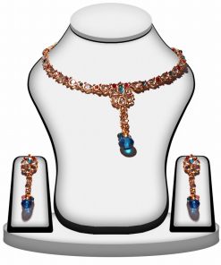Traditional Polki Necklace Set in Multi Color Stone and Beads-0