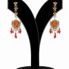 Gorgeous Antique Polish Victorian Earrings for Women in Orange Beads-0