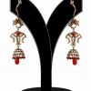 Buy Online Beautiful Victorian Earrings in Red Stones-0