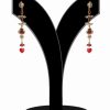 Victorian Red and White Stones Dangler Earrings for Women-0