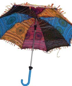 Designer Multicolor Decorative Rajasthani Vintage Mirror Work Umbrella-2374