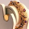 Party Wear Designer Fashion Bangles in Brown with Stones-0