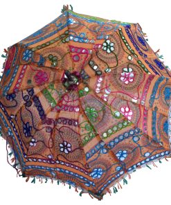 Designer Multicolor Floral Embroidery Indian Ethnic Summer Umbrella-0