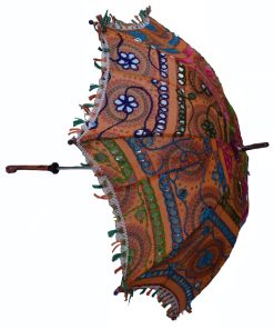 Designer Multicolor Floral Embroidery Indian Ethnic Summer Umbrella-2373