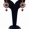 Shop Online Elegant Polki Earrings With Red and White Stones-0