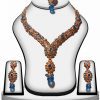Exclusive Designer Fashion Necklace set from India in Turquoise Stone-0