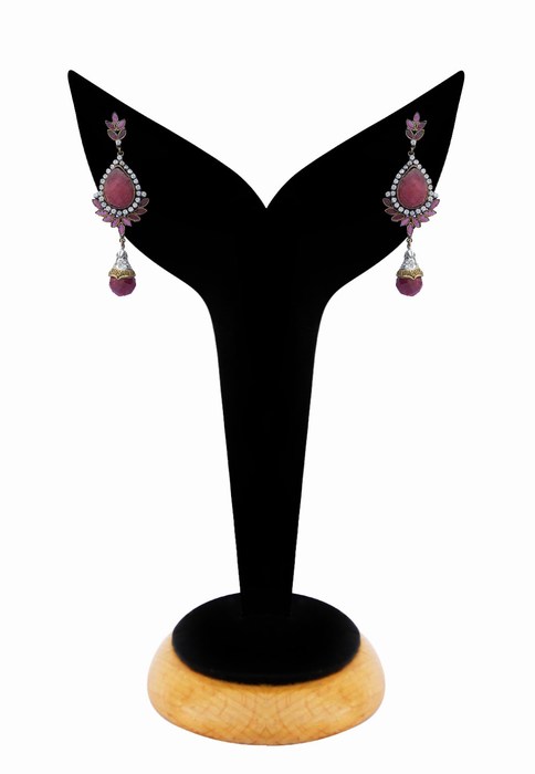 Exquisite Fashion Earrings in Beads in Red and White-0