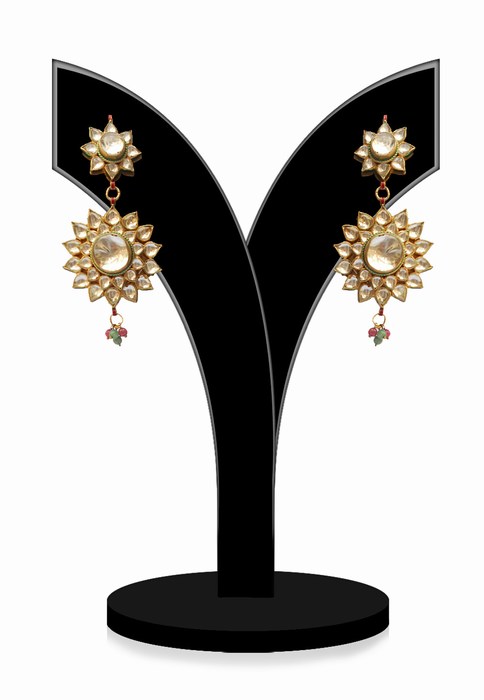 Designer White Stones Fancy Kundan Earrings for Women-0