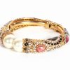 Fancy Trendy Fashion Bangle with Pink Stones and Pearls from India-0