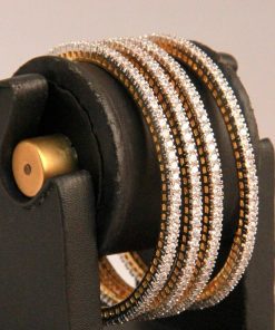 Fancy Trendy Bangles in White AD Stones from India-0