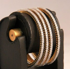 Fancy Trendy Bangles in White AD Stones from India-0
