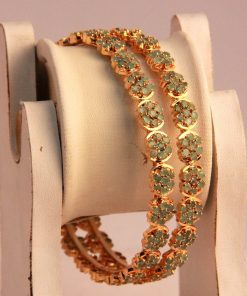 Buy Gorgeous Gold Plated Bangles for Women with Ruby Stones-0