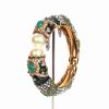Buy Party Wear Fashion Bangle Green with Stones and Pearls-0
