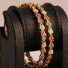Party Wear Gold Plated Fashion Bangles in Ruby, Emeralds and Pearls -0