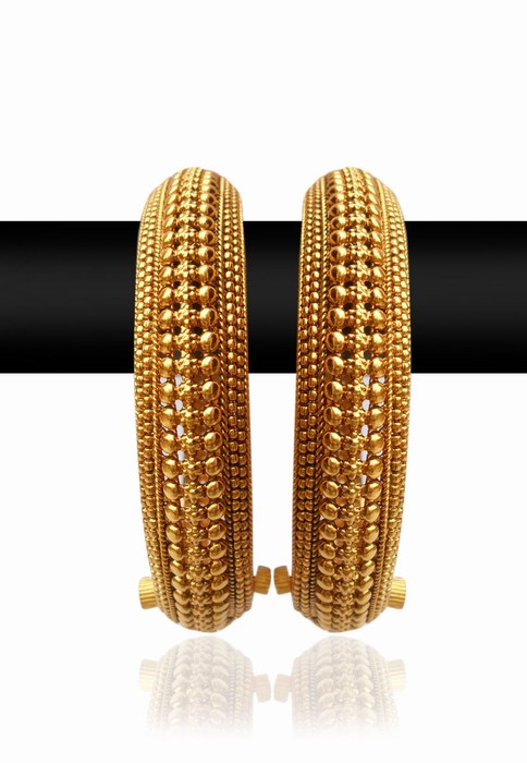 Easy to Wear Party Wear Golden Bangles for Weddings-0