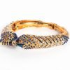 Buy Latest Design Peacock Bangle with Blue and White Stones-0