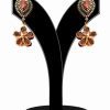 Gorgeous Stone and Antique Polish Maroon Party Earrings-0