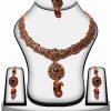 Royal Amber Stone Indian Fashion Jewelry Set for Parties -0