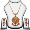 Beautiful Fancy Polki Necklace Set with Earrings in Multi-Color Stone-0