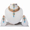 Shop Online Beautiful Polki Pendant with Earrings and Maang Tika-0