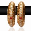 Classy Pearl Bangles With Red, Green and White Stones for Women-0