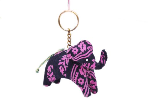 Designer Handmade Cloth Elephant With Pink Embroidery From India-0